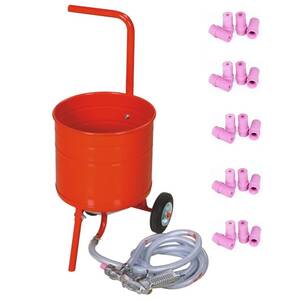 Sableuse Aérogommeuse mobile sur Roulettes 31,50L 50lb 23kg + 20 Buses