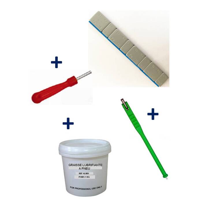 150 Masses Equilibrage à Frapper Tire Valve Démonte Obus Graisse Pince