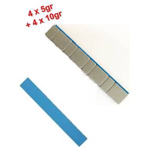 Lot 100 Barrettes de Plombs Adhésifs Masses d'Equilbrage Adhésives Jante Alu 4x5g+4x10g