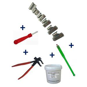 Kit 150 Plombs Masses d’Equilibrage à Frapper Jante Alu 5-30g + Tire Valve + Démonte Obus + Graisse Pneu + Pince