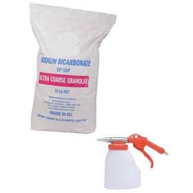 Pistolet de Sablage 1L + Sac 25kg Abrasif Bicarbonate de Soude Sablage Aérogommage