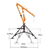 Grue de levage hydraulique pick up 0,5T avec Fixation Attelage avec son Adaptateur 2&#039;&#039;