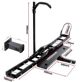 Porte Moto Attelage Scooter avec Rampe de chargement 227kg avec son Adaptateur 2&#039;&#039;