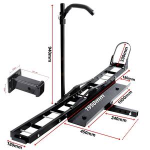 Porte-Moto Attelage Scooter avec Rampe de chargement 227kg + Adaptateur carré 2&#039;&#039;